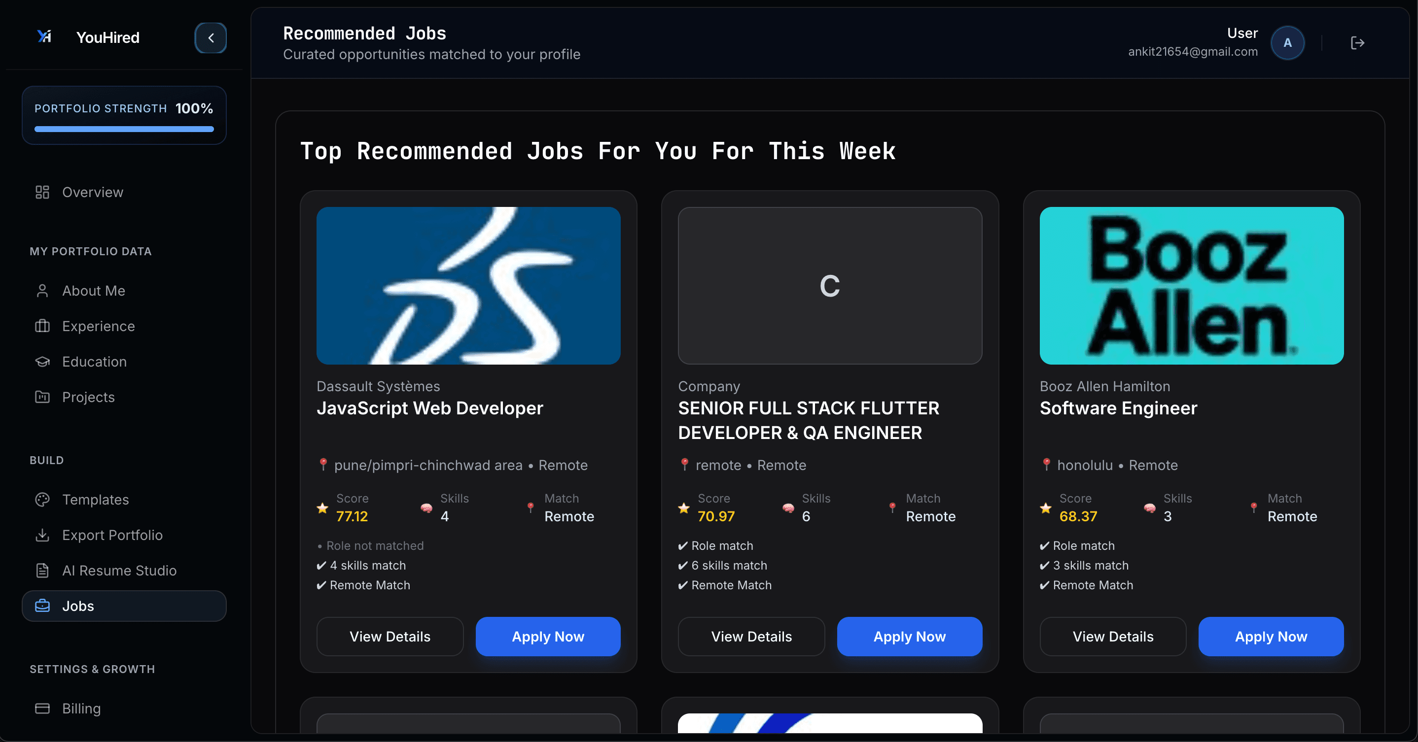 Weekly Job Matching Preview